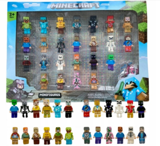 Minecraft Blocks MINI Figúrky 24 KS + PRÍSLUŠENSTVO VEĽKÁ SADA ĽUDÍ PRE DETI
